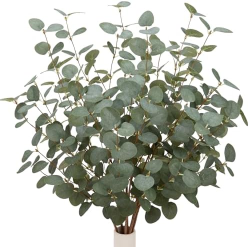 6 Pcs 27" Eucalyptus Stems Greenery Stems Eucalyptus Leaf Spray i...