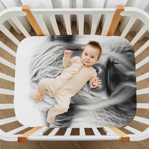 Image of Highland Cow Crib Sheets, Crib Sheets for Boys Girls, Breathable Soft Standard Toddler Crib Sheet 52 X 28 Inches