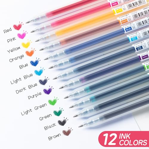 Bolígrafos de gel multicolor deli, 12 unidades retráctiles miniatura 2