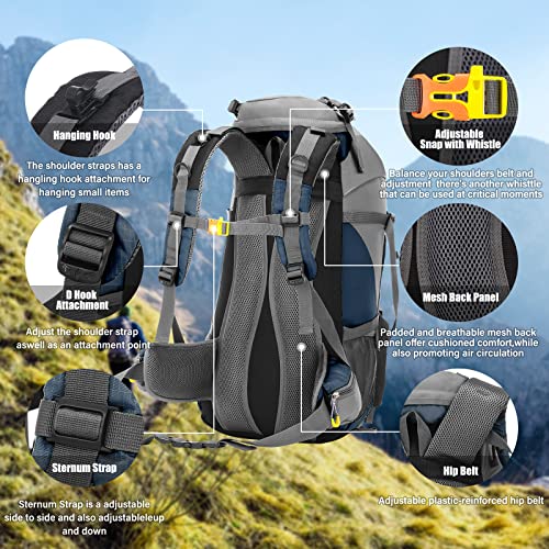 Lixada Trekkingrucksack 50 Liter für Outdoor-Aktivitäten
