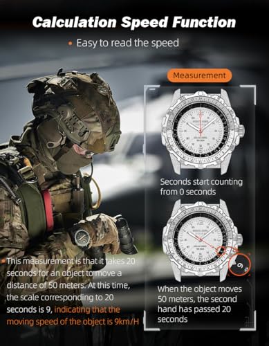 Image of NORTH EDGE Solar Powered Aviation Women Men's Watch, 50M Waterproof, Luminous Dial, Silicone Strap (46mm), Modern