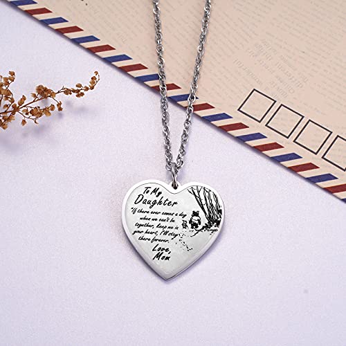 To My Daughter Necklace Keychain from Mom Dad, Gifts for Daughters, Inspirational Heart Pendant Jewelry for Girls3