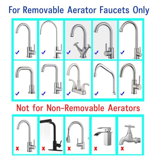 XNTONG 9 Pack Faucet Attachment, Chrome Brass Sink Faucet Accessory, 55/64 Inch 22mm Internal Thread, Replacement Part (M22 Female Thread)