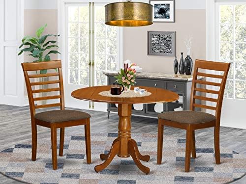 East West Furniture DLML3-SBR-C Kitchen Table Set
