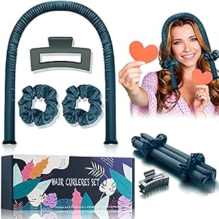High Resilience Sponge Heatless Curling Rod Headband, Women Heatless Curls, Soft and Comfortable Sleep Silk No Heat Curls Ribbon, Adjustable Wave Curling Iron Kit for DIY Styling of Long Hair