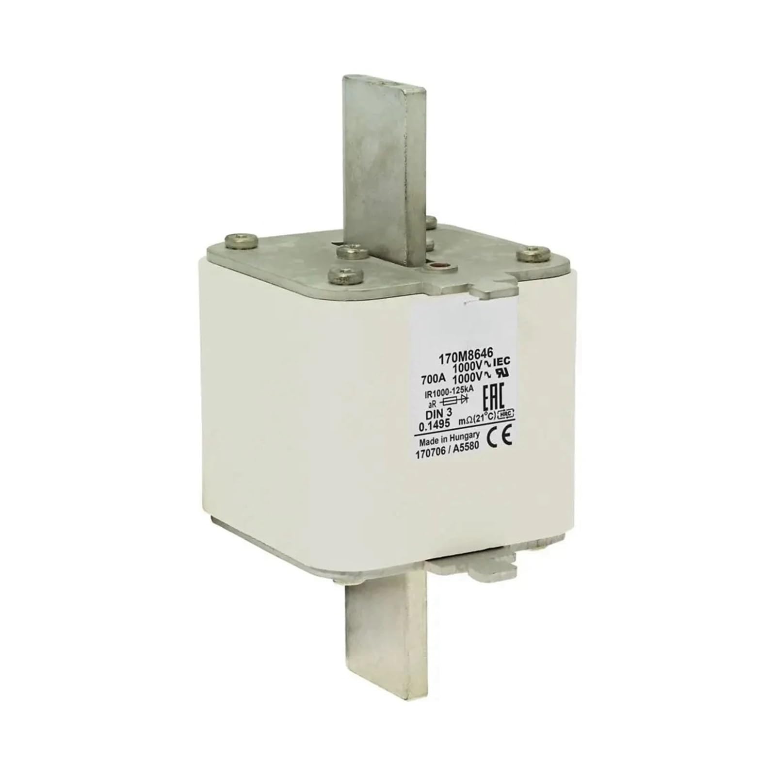 Fusible 170M8644 type aR pour variateur de vitesse et redresseur industriel