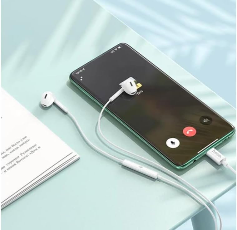 Hoco M109 Earphones connected to a smartphone