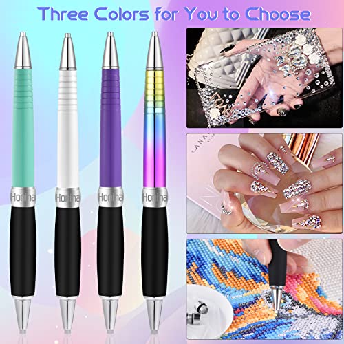 Honiha Square Diamond Art Painting Pen, Ergonomic Diamond Art Pen, Metal Diamond Art Drill Pens With Square And Round Drill Head Plus Multiplacer Tips, Comfort Grip 5D Diamond Art Tools Pen (Rainbow) #TOP6