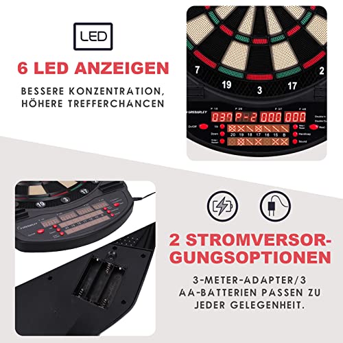 Foto von Grebarley Elektronische Dartscheibe Elektronik Dartboard E Dart Scheibe elektronisch Dartautomat Dartscheibe Led Elektronisch Softdart Scheibe Elektrisch (5)