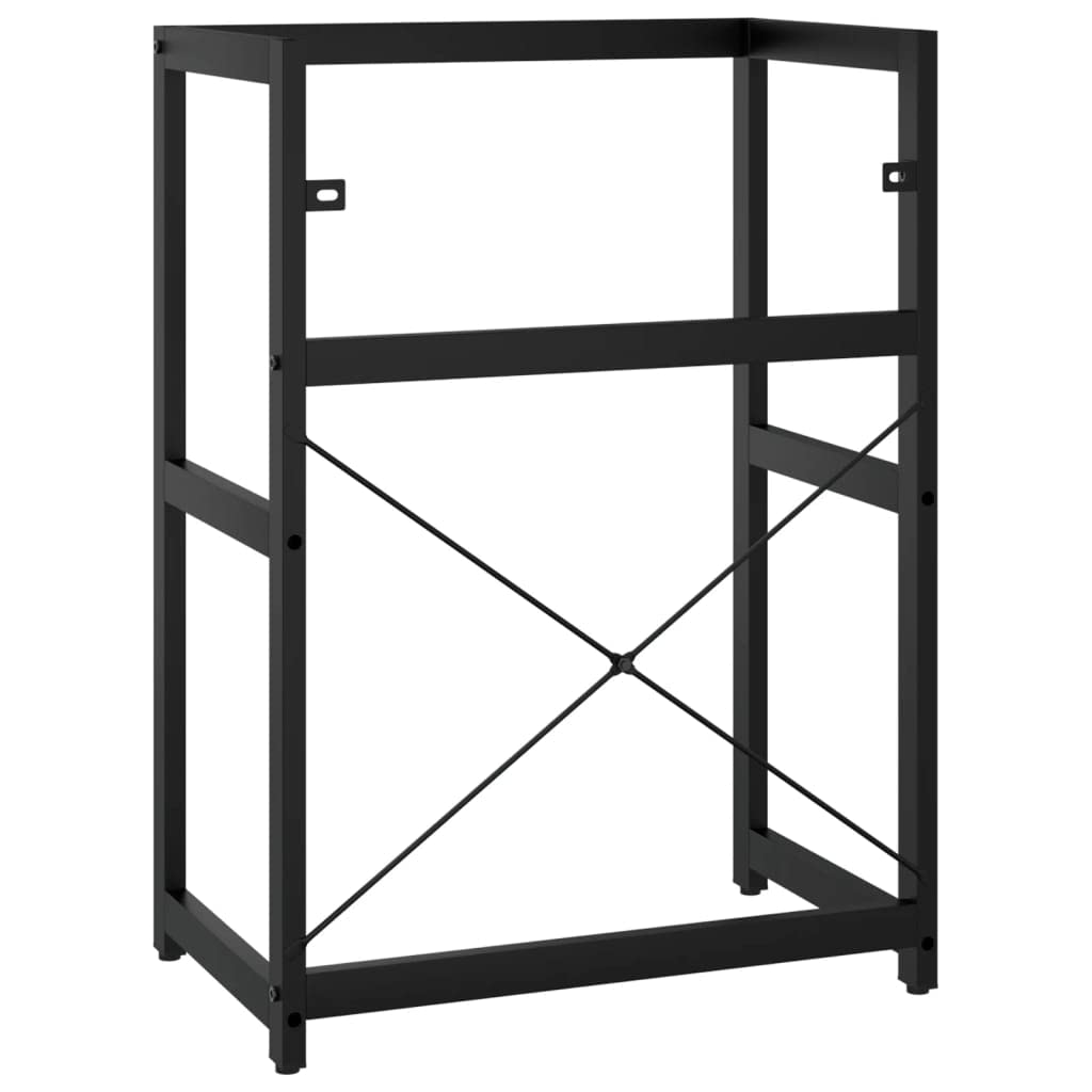 vidaXL Estructura de Lavabo Cuarto de Baño Soporte Aseo Lavamanos Inodoro Fregadero Almacenamiento Muebles de Hierro Negro 59x38x83 cm