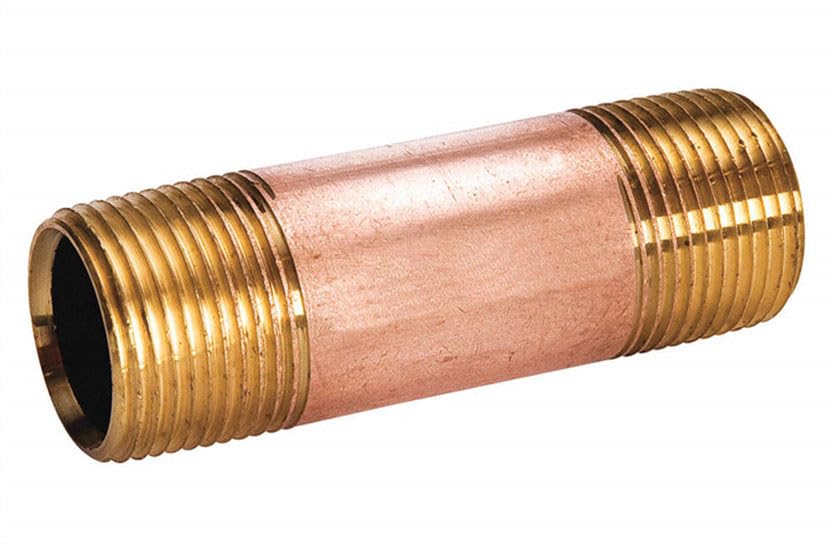 PlumberStop - 1/2 X 3-1/2 Brass Nipple, Brass Pipe Pre-Cuts, Iron/Copper, Plumbing, NPT Threaded, Industrial