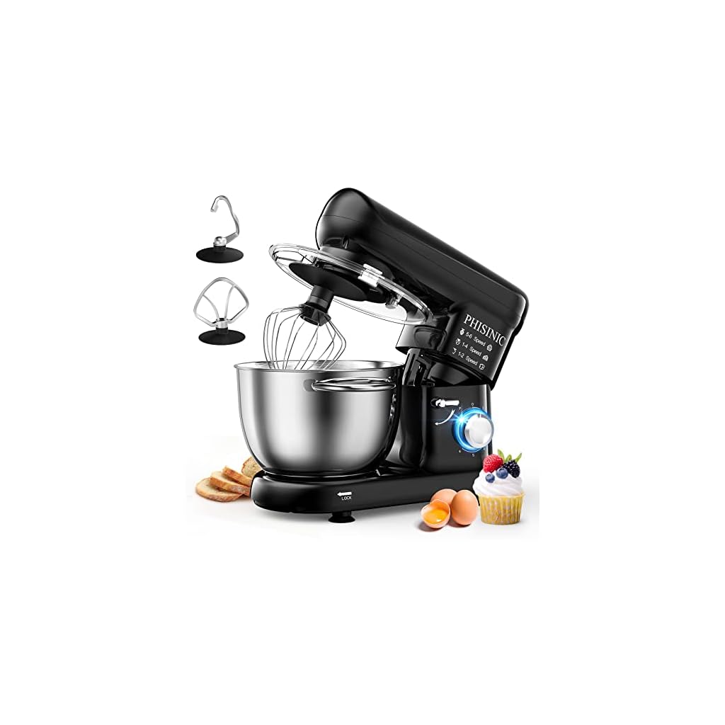 Buy PHISINIC Stand Mixer, 5.8QT 660W Electric Kitchen Mixer, 6Speed