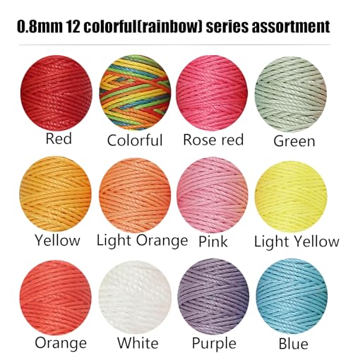 Hilo encerado de 12 colores para coser con cuerda de poliéster miniatura 3