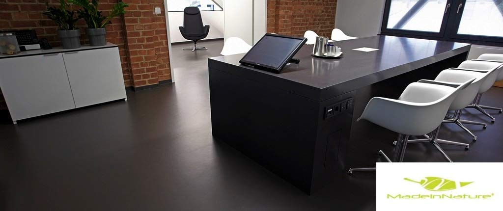 MadeInNature Bodenbelag aus PVC / Teppich für Innenräume/Boden aus rutschfestem Vinyl, klein und groß (Anthrazit, 2 x 1,5 m)