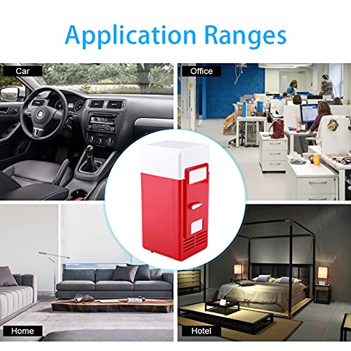 Ejoyous Mini Kühlschrank, LED USB kleiner Kühlschrank tragbarer Kühler/Heizung für Auto, Büro oder Zuhause (Rot)