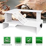 WEAVERBIRD Turtle Basking Platform, Turtle Tank Platform Aquarium Animal Sink Wharf, Double Decker Reptile Habitat, Climbing Shelf Turtle Tank Dock Floating Decor, Floating Turtle Dock, White - Image 7