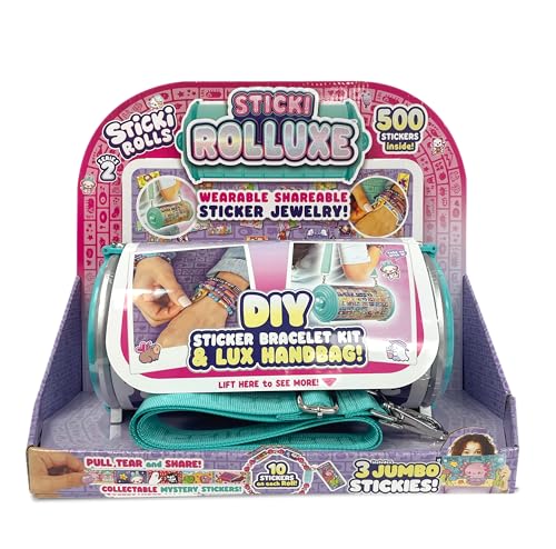 Sticki Rolls Sticki Rolluxe Series 2 - Glam Handbag + Craft Kit Includes 3 Jumbo Stickies Supplies for 10 Bracelets & 2 Pendants