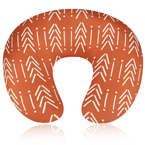 Image of Baby Nursing Pillow Cover, Breastfeeding Pillow Cover Boys Girls, Nursing Pillow Case for Newborn, Soft Fabric Fits Snug On Infant, Washable and Breathable, Vintage Orange