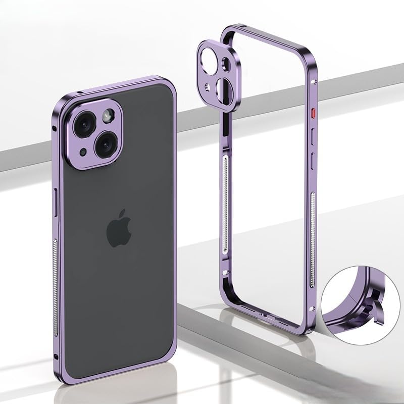 for Apple iPhone 16e Cases Ultra-Thin Metal Bumper Case Lightweight Aluminum Alloy Frame Heat Dissipation Design Seahorse Buckle & Precise Cutouts【Does not Include Lens case】 Silver