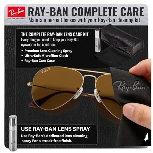 Image of Ray-Ban RB3025 CLASSIC AVIATOR POLARIZED Sunglasses for Men & Women with Official Eyewear Kit