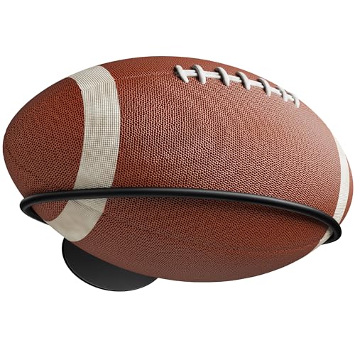 Josmimic Football Wall Mount Holder Ball Holder Wall Mount Fits Official & Youth Footballs Sports Ball Display Rack