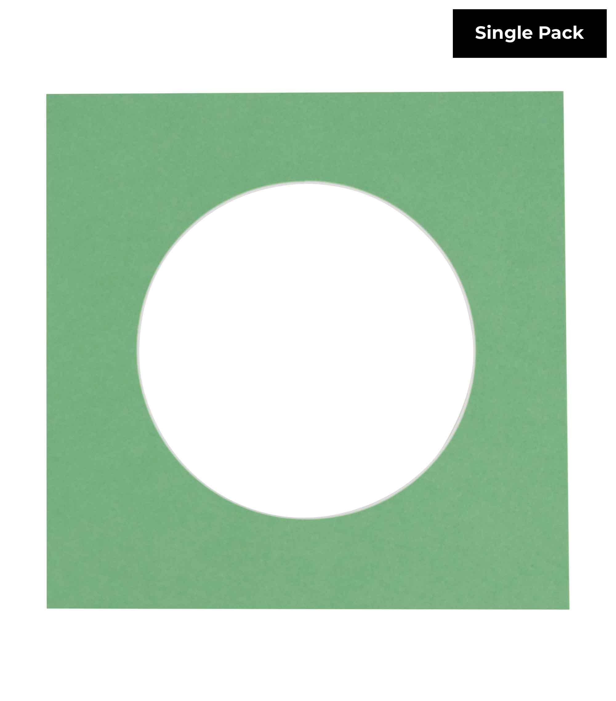 Turf Green Jade Acid Free 20x20 Circle Picture Frame Mat with White Core Bevel Cut for 16x16 Pictures - Fits 20x20 Frame - Pack of 1 Matboard Show Kit With Acid Free Backing & Clear Bag