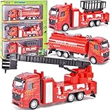 PERFEKTE GESCHENKE FÜR KINDER – Jeder Junge hat den Traum, ein Feuerwehrmann zu sein, genau wie Helden. Unser Spielzeugauto-Set hilft Kindern dabei, Grundkenntnisse zu erwerben, Feuerwehrautos zu bedienen, die Hand-Auge-Koordination zu trainieren und die Fantasie anzuregen. Dies ist das ideale Geburtstagsgeschenk, Weihnachtsgeschenk, Spielzeug für 3-jährige Jungen, Jungenspielzeug im Alter von 4 5 6 7 8 Jahren.