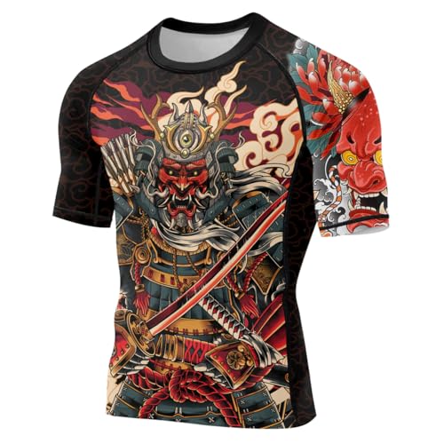 Samurai Short Sleeve Rash Guard for Men Baselayer Skin Performance Fit Compression Shirt MMA BJJ Jiu Jitsu2