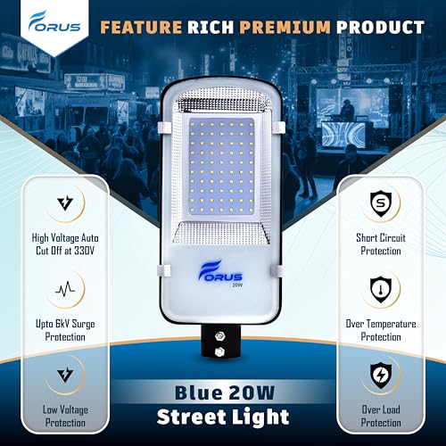 Image of Forus 20W Blue Street Light Outdoor LED IP66 Waterproof Decorative Focus Lamp for Road Garden Events Security Terrace Landscape Pathway Building Festival Stage Party Celebration Lighting - 1 Pc