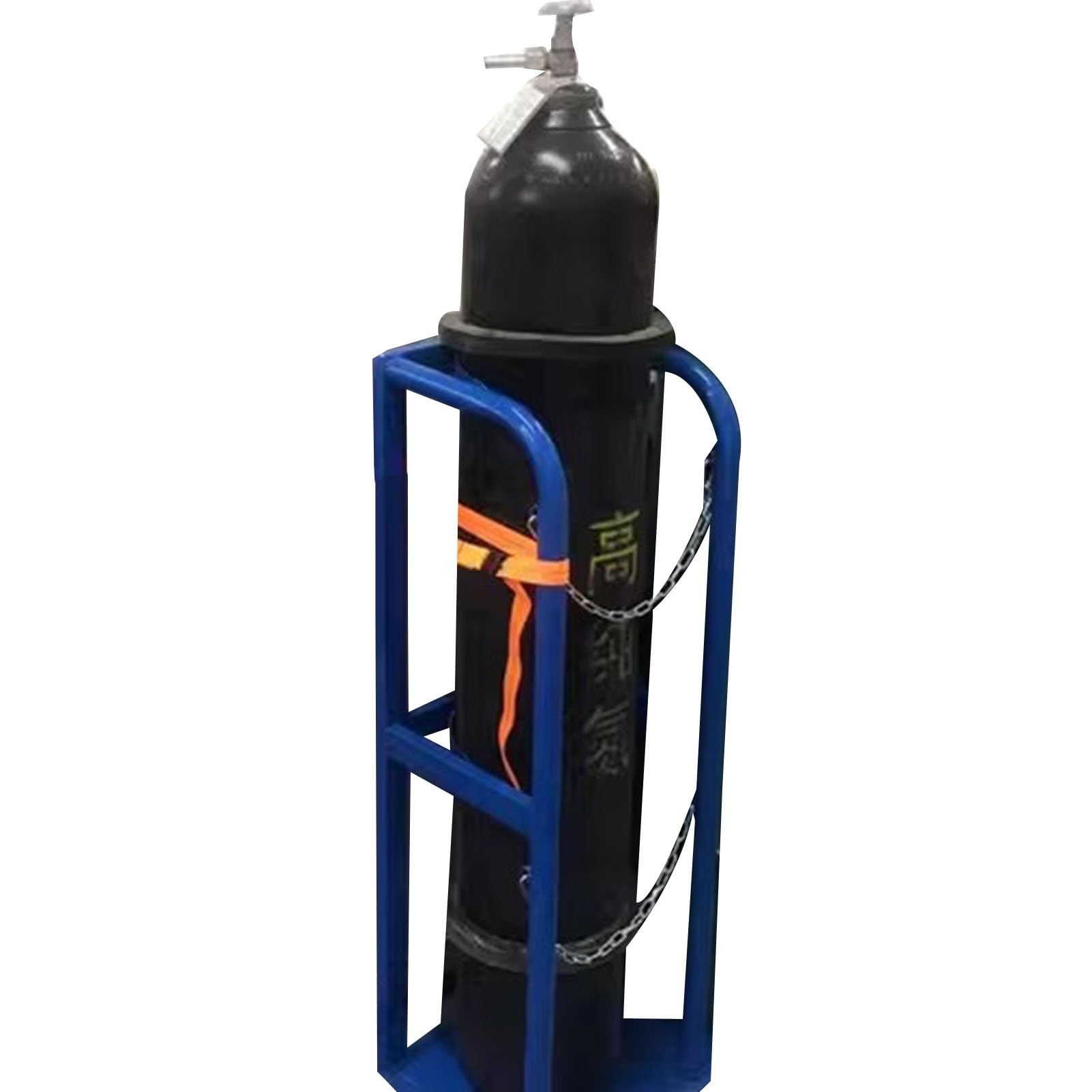 GLJTUO 100cm Tall Oxygen Cylinder Rack & Propane Tank Holder, Floor-Mount Gas Cylinder Bracket for Hospital & Laboratory, Includes Protective Chain & Fixing Screws,3-# 24cm