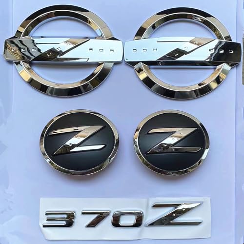Image of NIZMA 5PCS Replacement Metal 350Z Badge Kits Car Body Front Rear Fender Emblems Badges Stickers 350Z Fairlady Z33 Emblems Badges (Silver 370Z)