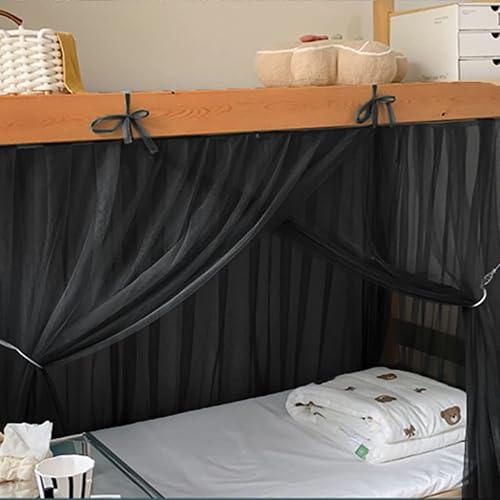 Miniatura 6 de SCMTYWCQ 4 postes esquineros para dormitorio de estudiantes, litera, mosquitera, para cama de estudiantes, cortinas de cama para dormitorio de