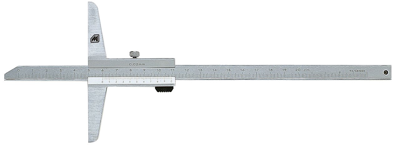 Metrica 10151 Jauge de profondeur chromé 200 mm