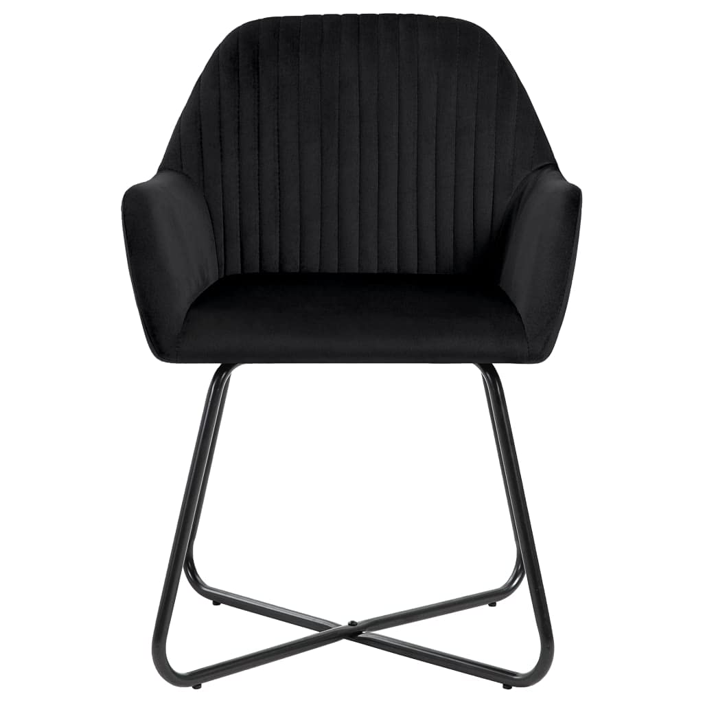 Lot de 4 chaises de salle à manger en velours noir pour restaurants, bars, jardins