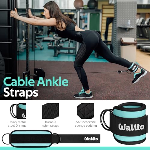Image of WALITO 8Pcs Barbell Pad Set for Hip Thrust - Squat Pad,Gym Accessories for Women with Bar Bad,Bench Press, with Gym Ankle Straps,Resistance Bands for Working Out,Lifting Strap,Carry Bag