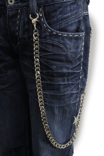 Men's Fashion Jewelry Wallet Chain Rock Biker Chunky Metal Strong Square Links Silver Color4