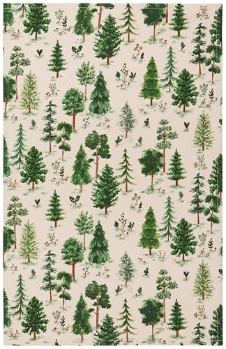 Image of Now Designs by Danica Kitchen Cloth Towel, Cotton, Woodland Print, 18 x 28in, Green, Brown, Gray