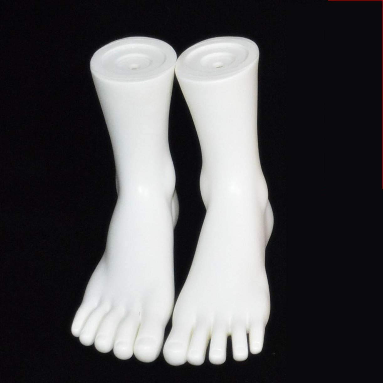 ZHONGJIUYUAN One Pair Display Mannequin Foot Foot Sock Display Mold Foot Sock Sox Display Mold Short Stocking Mannequin, Toe Ring Chain Ankle Bracelet Display Stand(White)