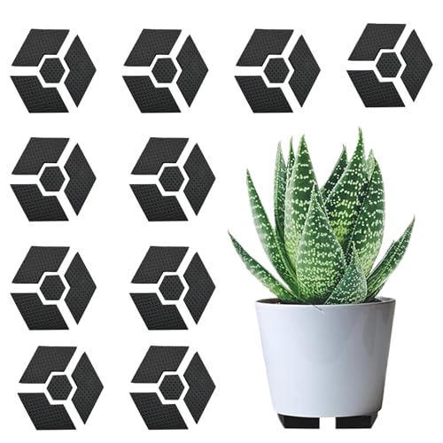 Patas para macetas, 10 juegos de patas para macetas, almohadillas hexagonales antideslizantes para jardinería para el hogar, interior, dormitorio, sala de estar, balcón, lugar de trabajo, ventana