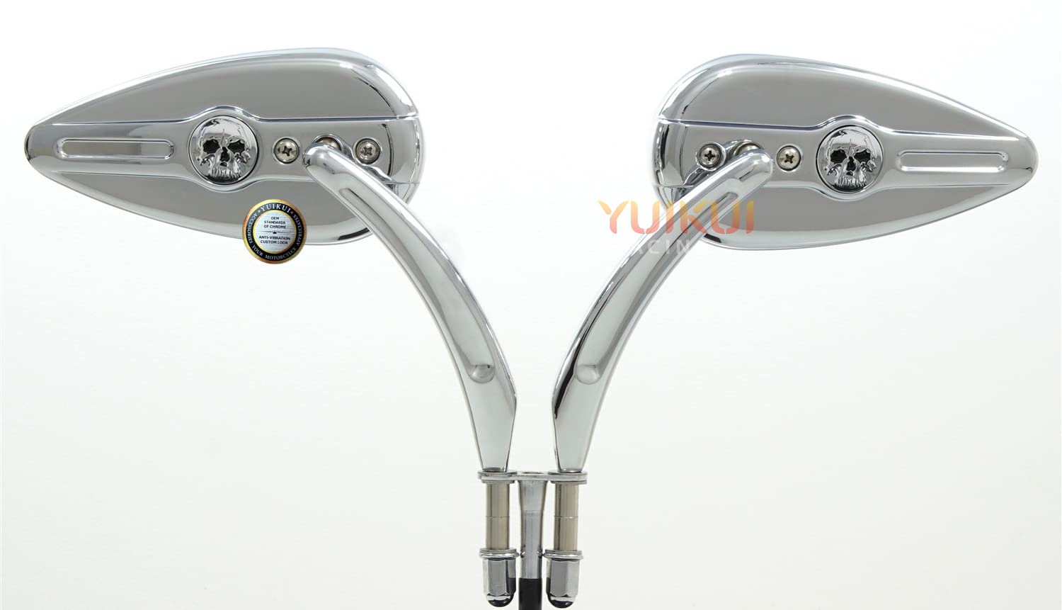 バイク 汎用 ミラー オートバイ アルミ ミラー 髑髏 スカル クロームハーレー Amazon | YUIKUI RACING バイク 汎用 ミラー オートバイ アルミ ミラー