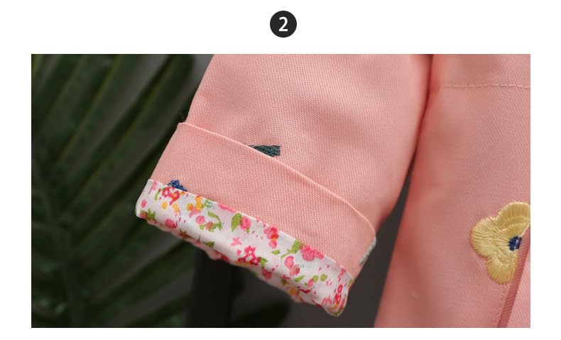 Girl's Hooded Jackets Lightweight Embroidery Printed Trench Coat Windbreaker for Girls3