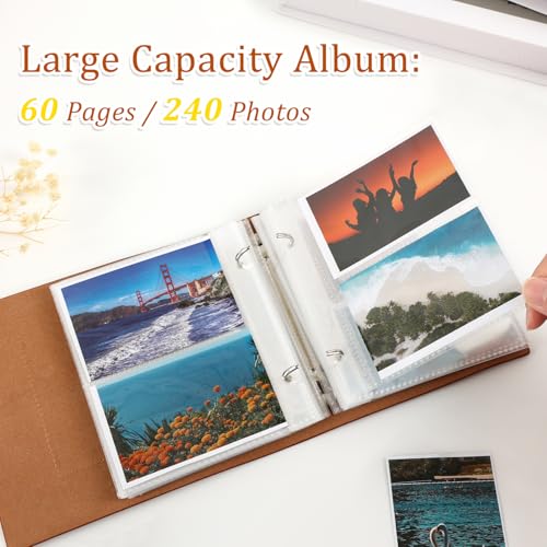 Álbum de fotos con 240 bolsillos para fotos Polaroid, compatible con Instax Mini, ideal para guardar fotos o intercambiar, álbum para mujeres y niñas (rosa) miniatura 3