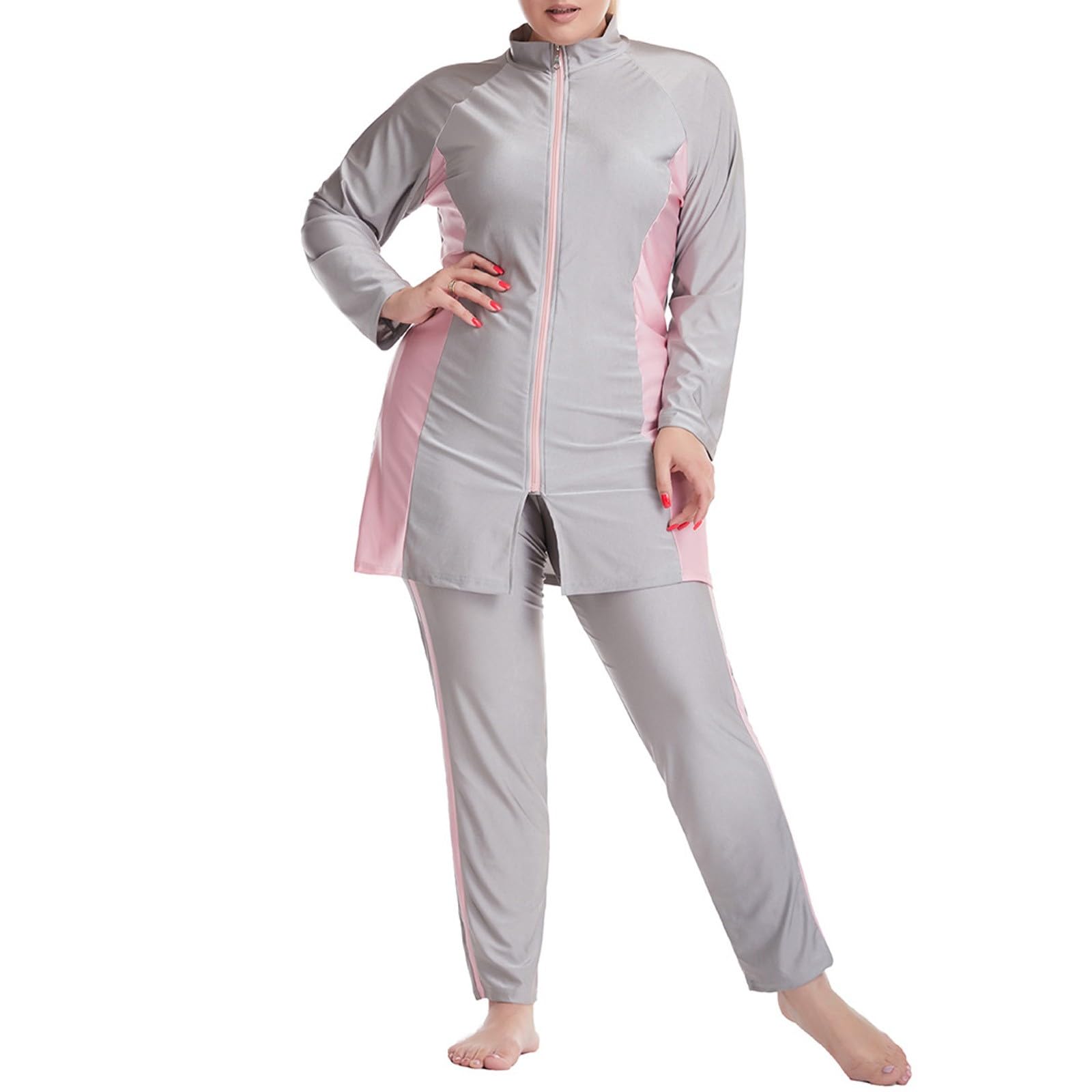 Générique Costume da bagno integrale 2026 da donna musulmana Burkini a maniche lunghe con cappuccio e pantaloni