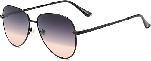 VIVIENFANG Gafas de sol polarizadas de gran tamaño para mujeres y hombres, lentes de sol de moda con borde de metal con protección UV VF2232