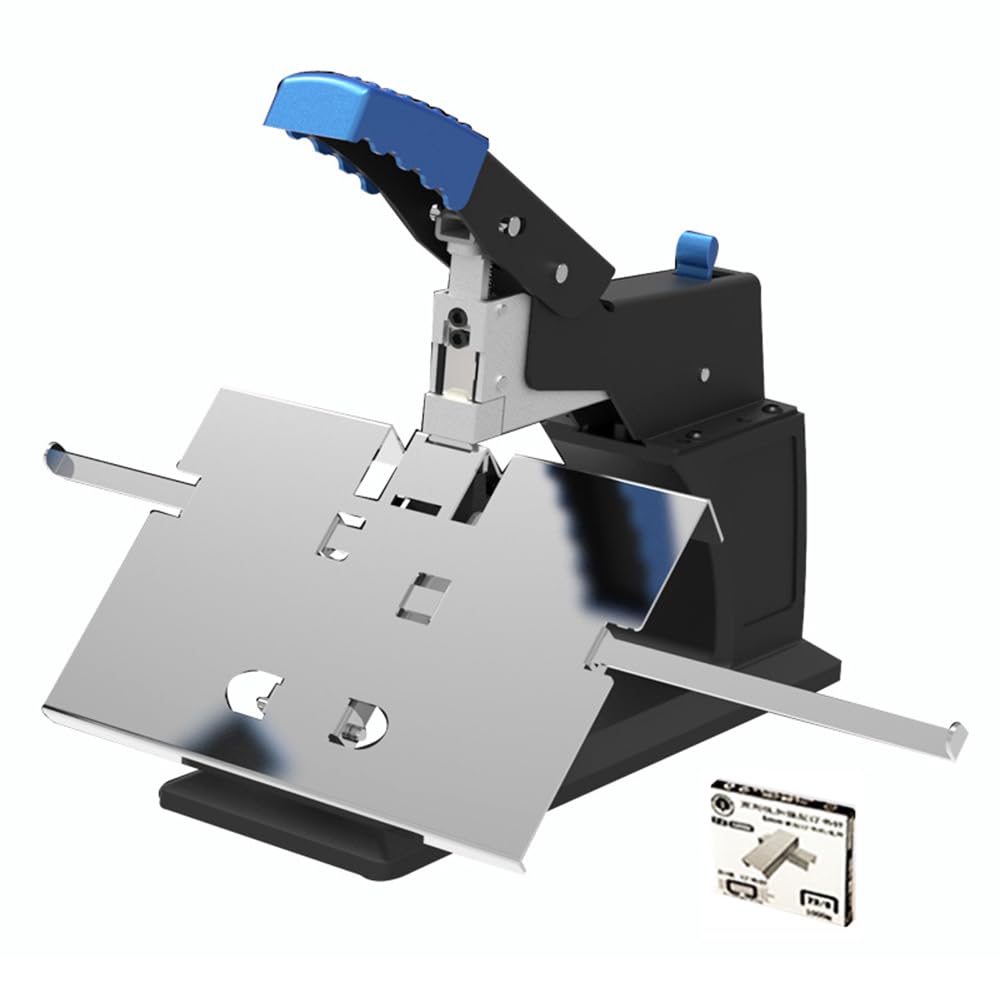 Heavy Duty Stapler Manual, Metal Desktop Stapler with Stoppers for Flat & Saddle Stapling, Max. Thickness 6.5mm