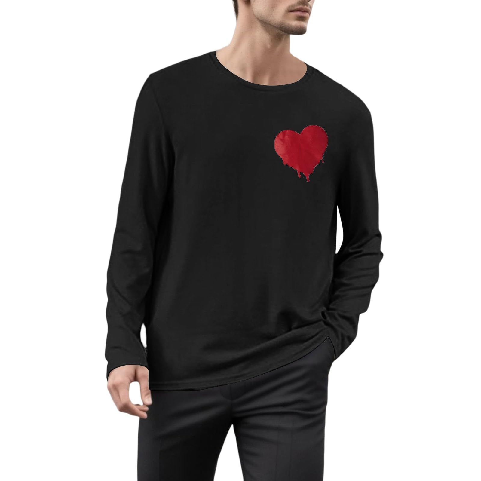AlalasoMens T Shirts O Neck Long Sleeve Breathable Relaxed Fit Lightweight Thermal Tees Stylish True Comfort Tops