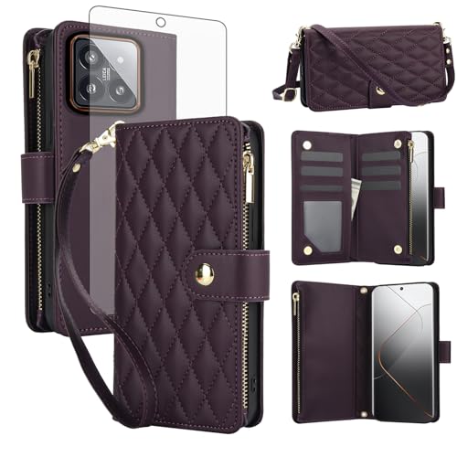 Étui de protection Mi 14 Pro 5G Asuwish portefeuille cuir avec compartiment cartes