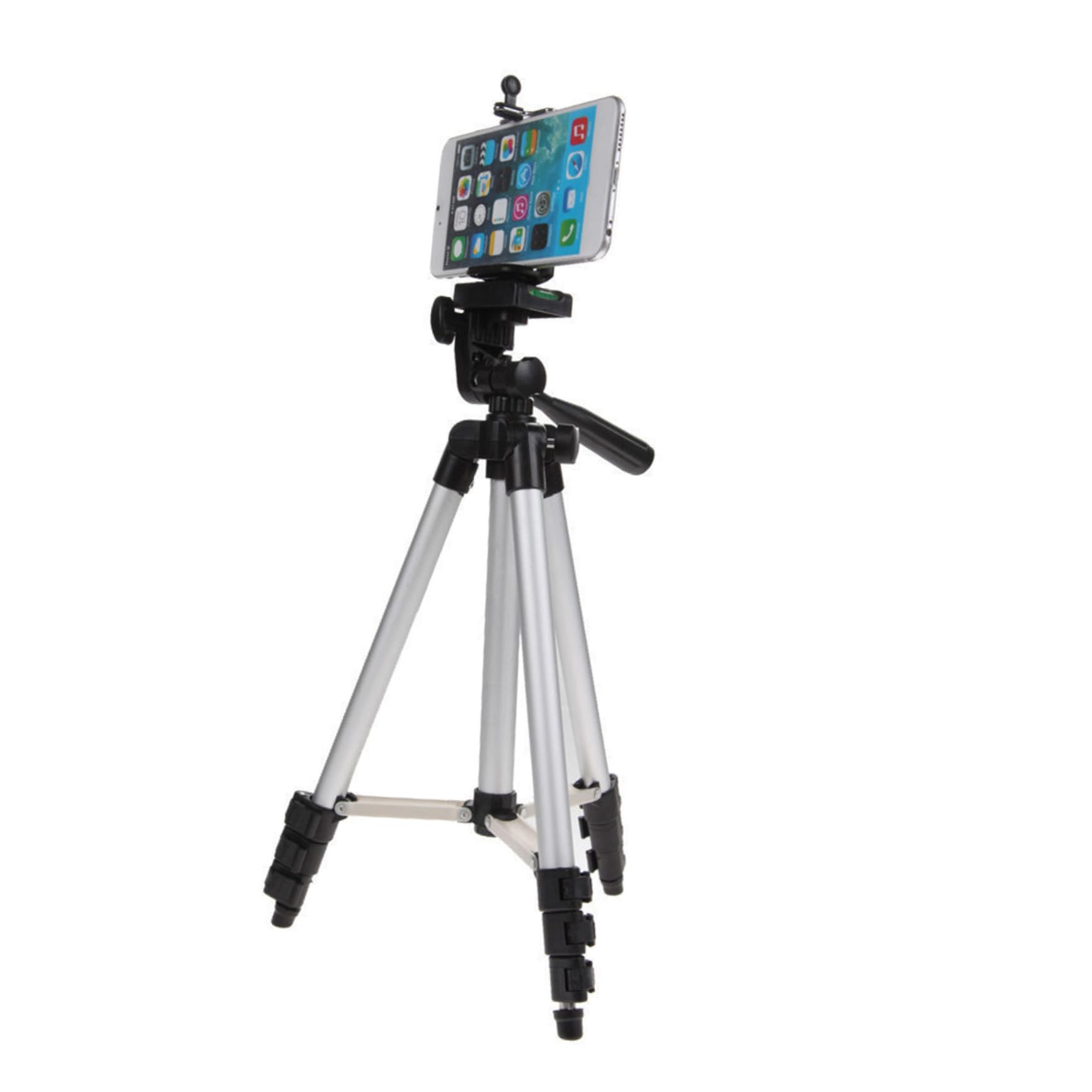 Treppiede per Smartphone e Fotocamera con Testa 360° e 1/4 | Argento, Lega di Alluminio e Abs, 3 Sezioni con Regolazione a 4 Snodi, Portata Massima 2kg