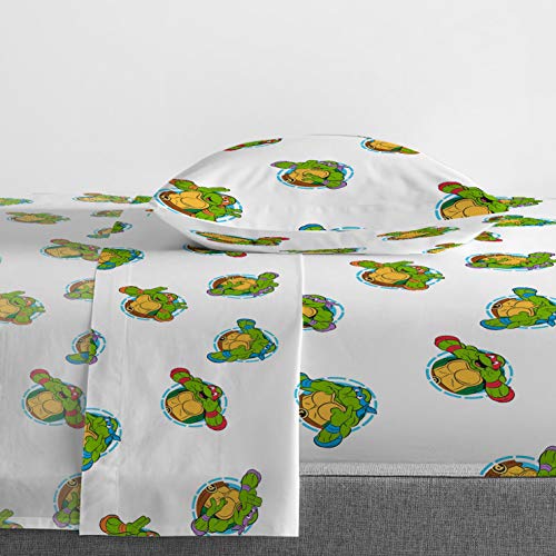 Image of Jay Franco Nickelodeon Teenage Mutant Ninja Turtles Green Bricks 5 Piece Twin Bed Set - Includes Reversible Comforter & Sheet Set Bedding - Super Soft Fade Resistant Microfiber