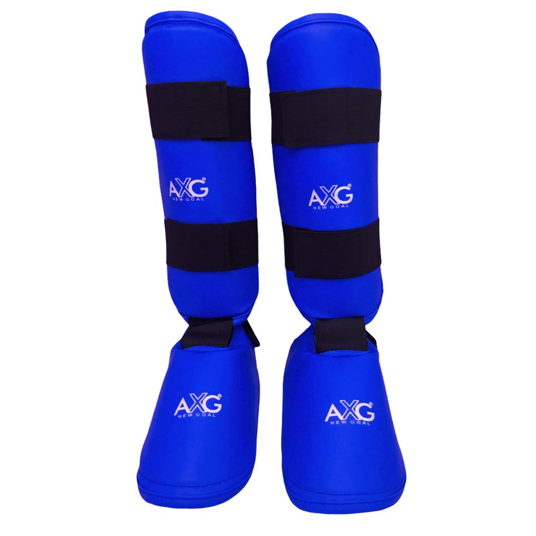 AXG New Goal Head Way Karate Taekwondo Shin Pad Muay Thai Kick Kickboxing MMA Shin Guard (Medium)